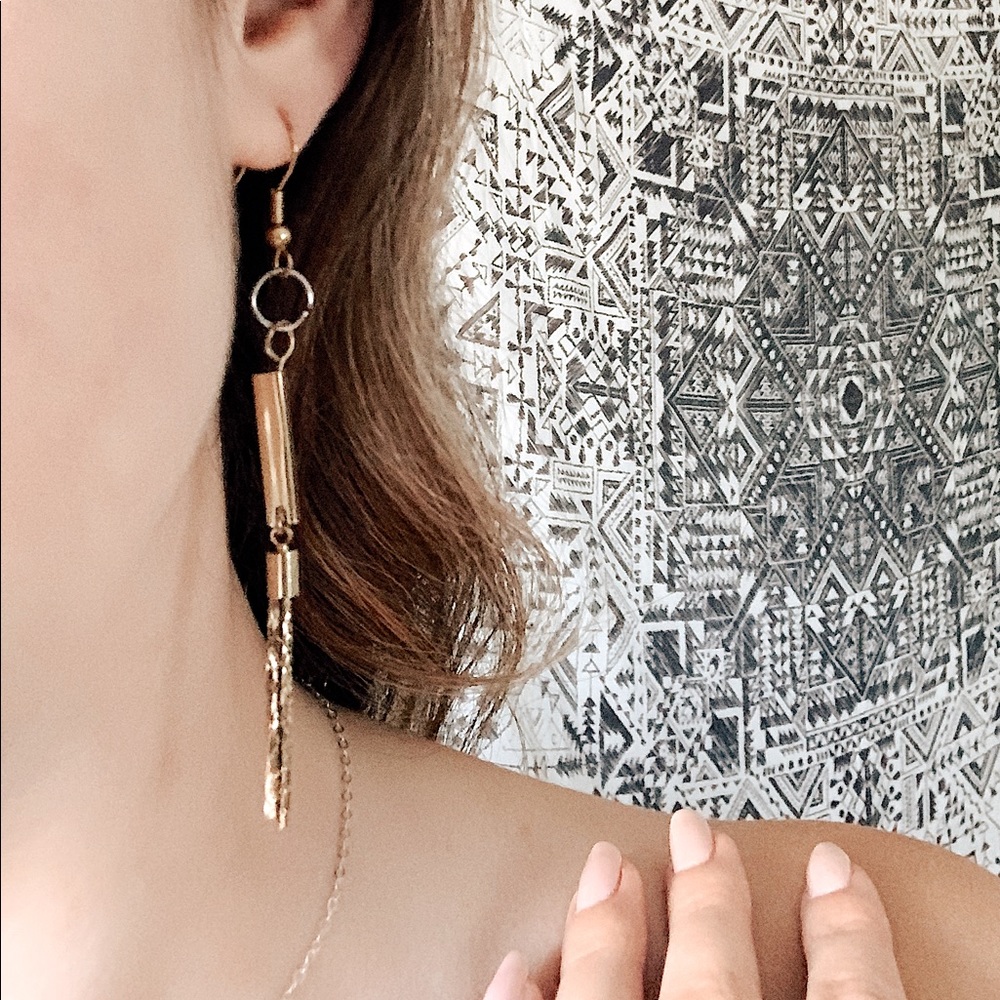 *Handmade* Gold Tassel Earrings